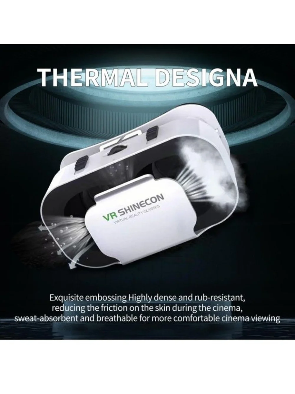 VR Shinecon White Smartphone VR Headset with Adjustable Straps